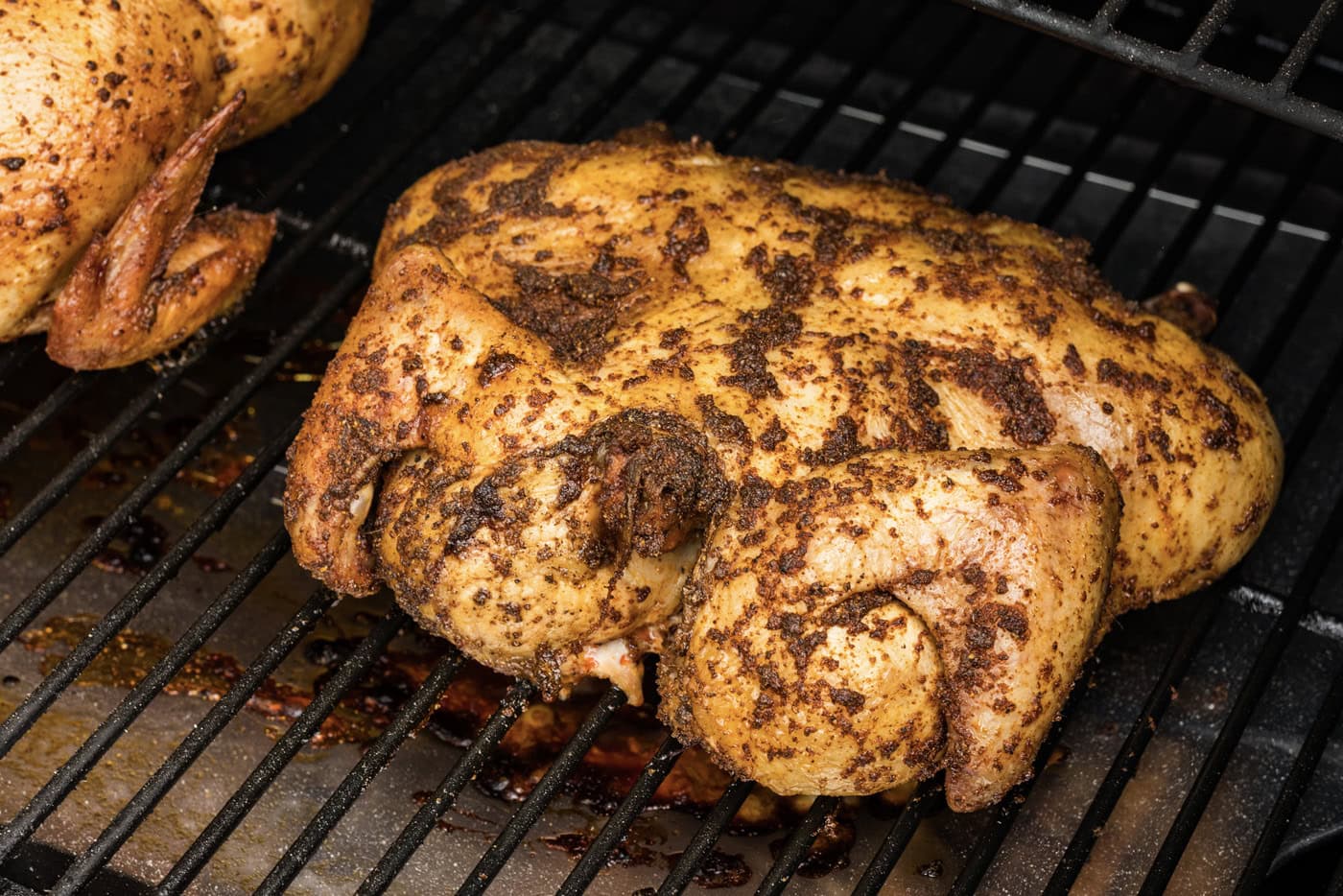 spatchcock chicken on smoker grates