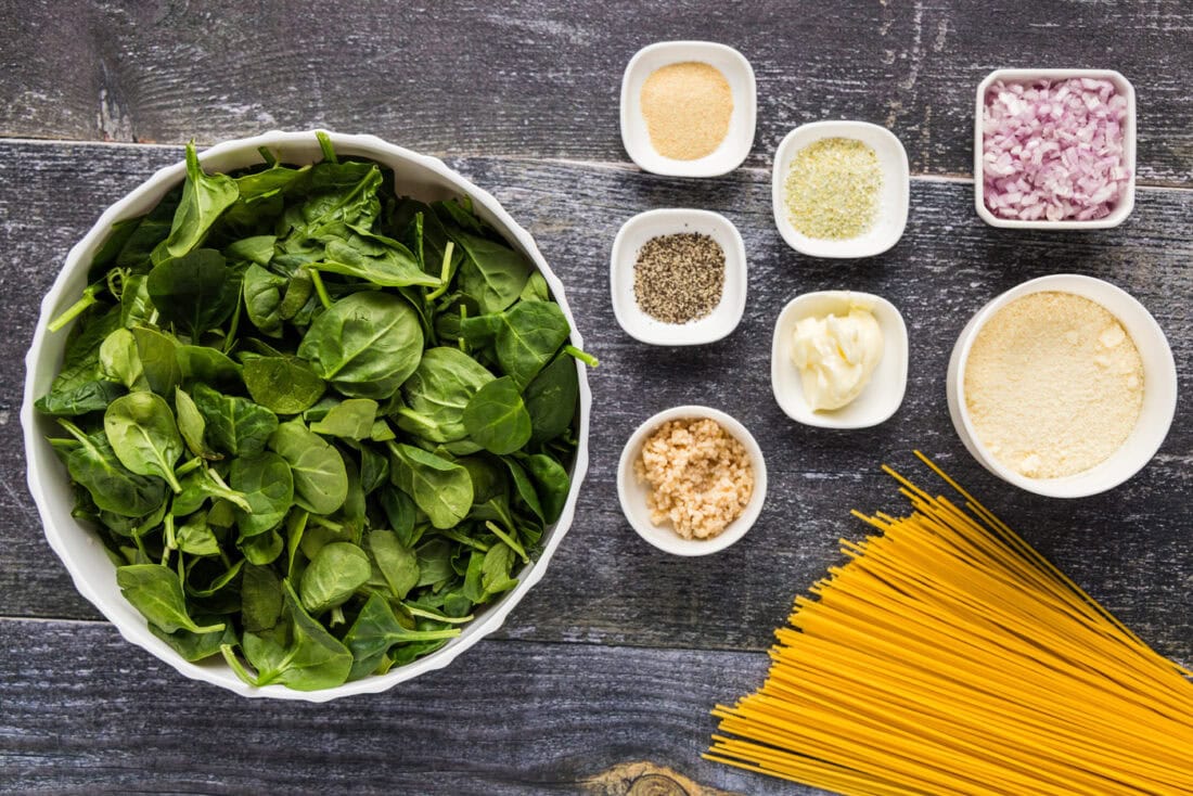 Ingredients for Spinach Spaghetti