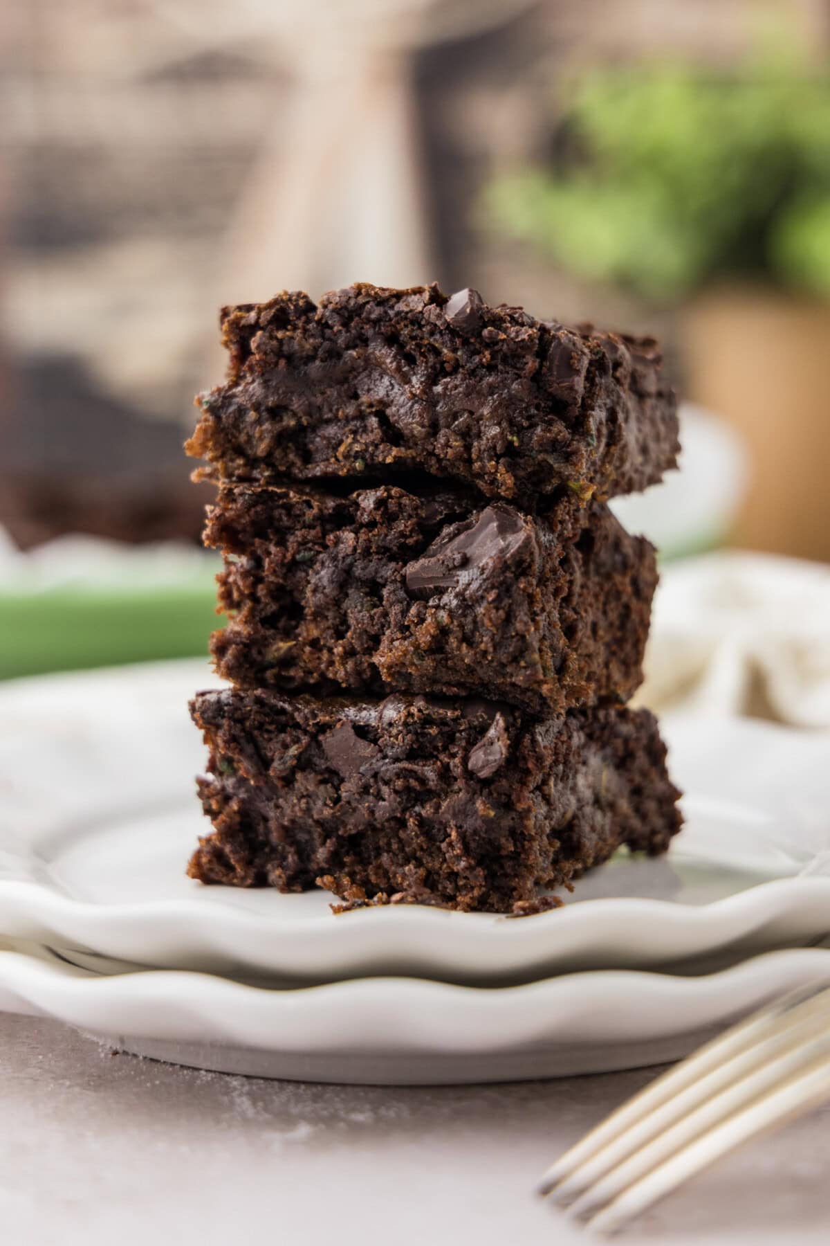 Stack of Zucchini Brownies