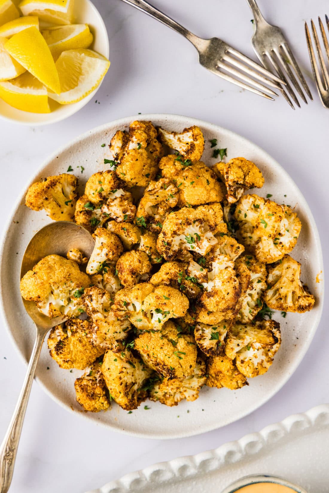 Plate of Air Fryer Cauliflower