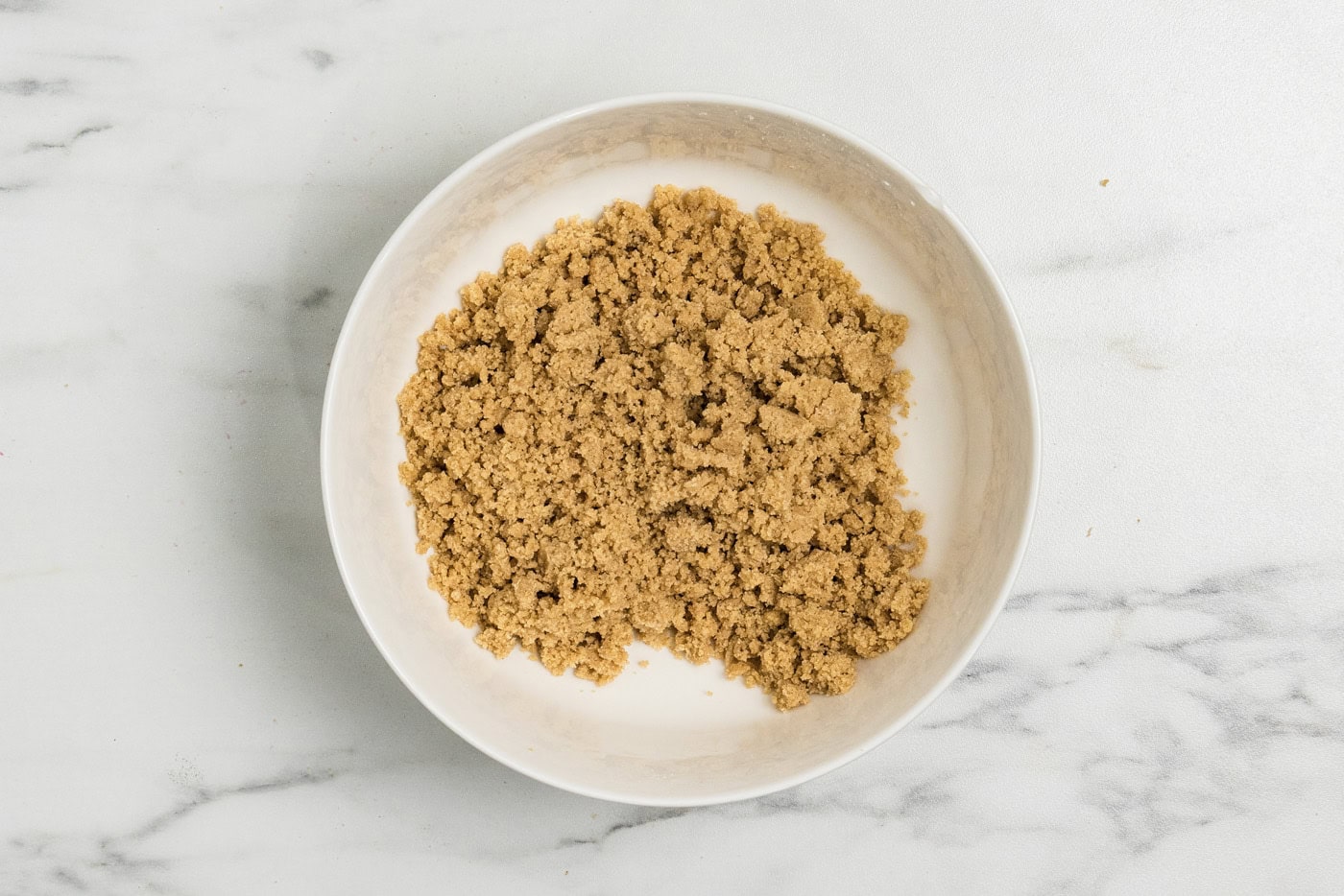 crumbly streusel topping in a bowl