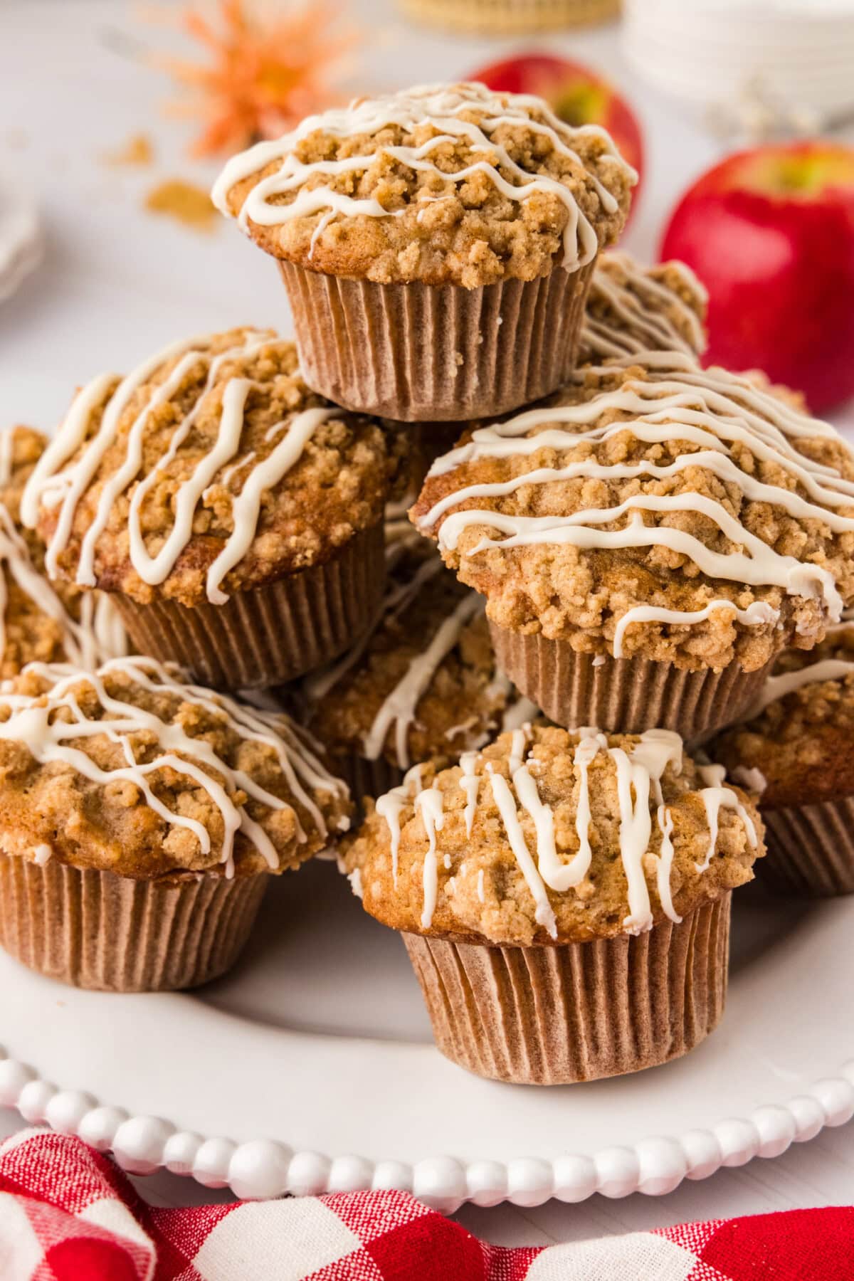Pile of Apple Muffins on a  plate