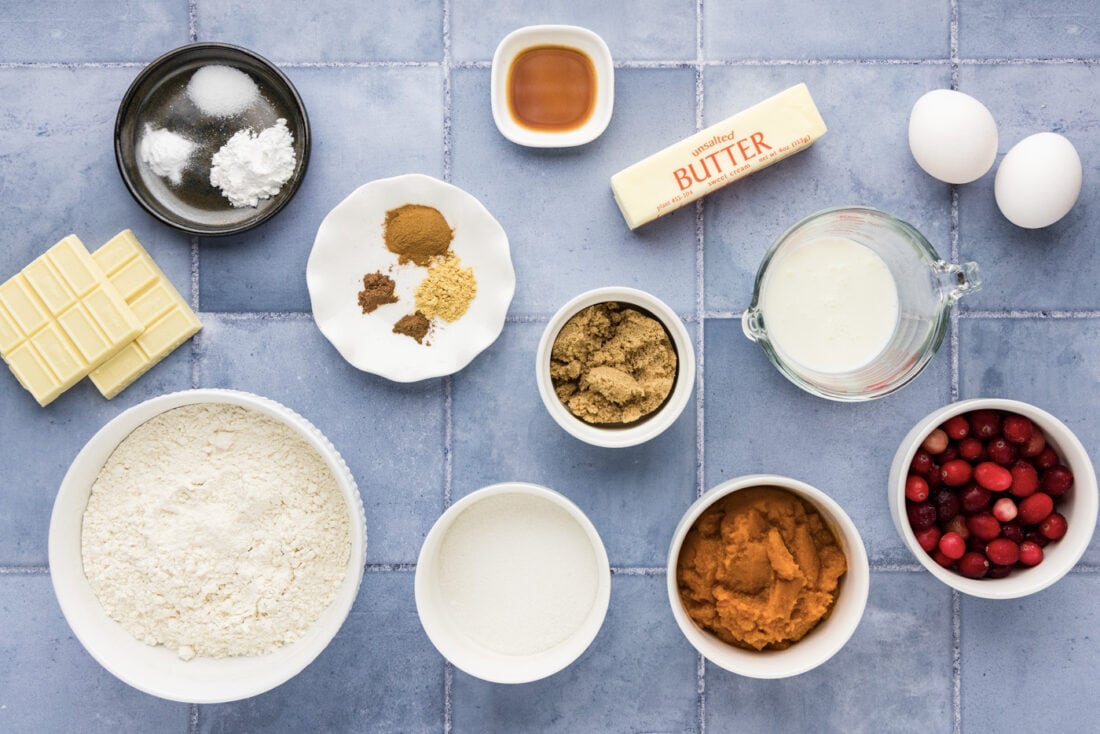 Ingredients for Pumpkin Cranberry Muffins
