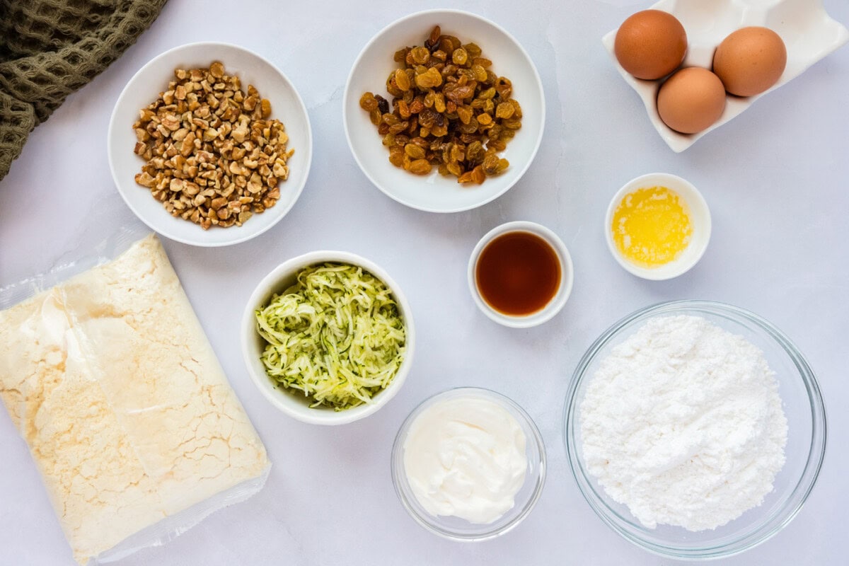 Ingredients for Shortcut Zucchini Muffins