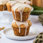 Stack of two Shortcut Zucchini Muffins