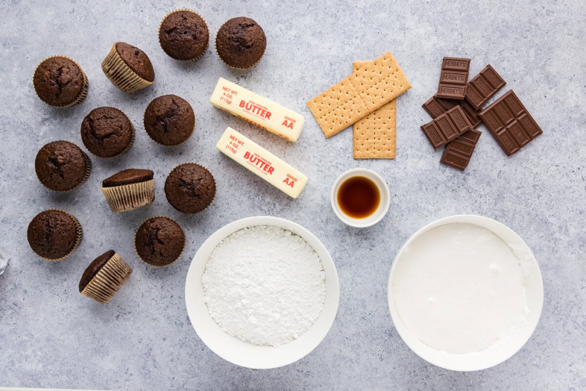 Ingredients for S'mores Cupcakes