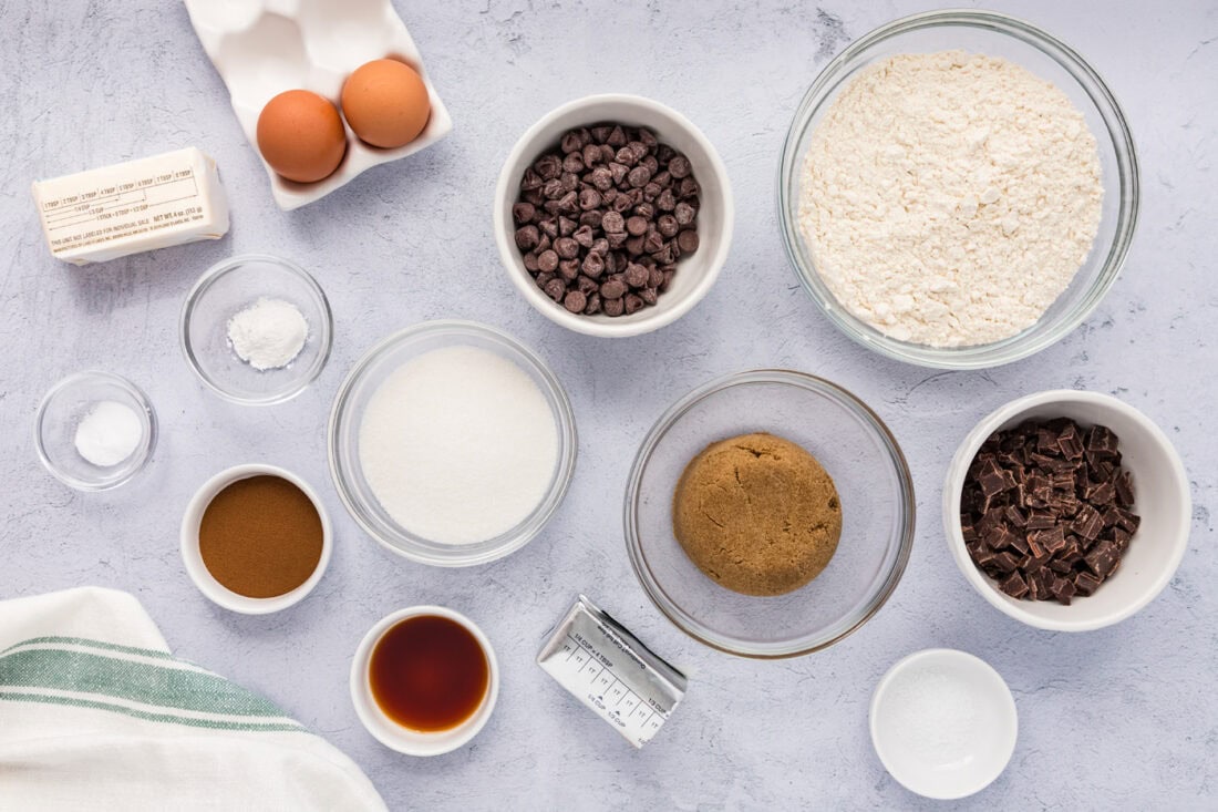 Ingredients for Chocolate Chip Espresso Cookies