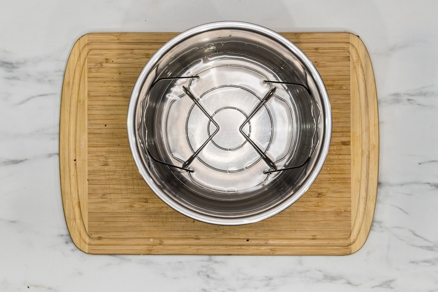 water in the basket of an instant pot