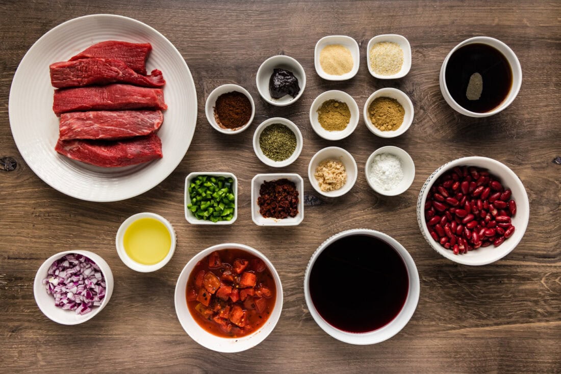Ingredients for Short Rib Chili