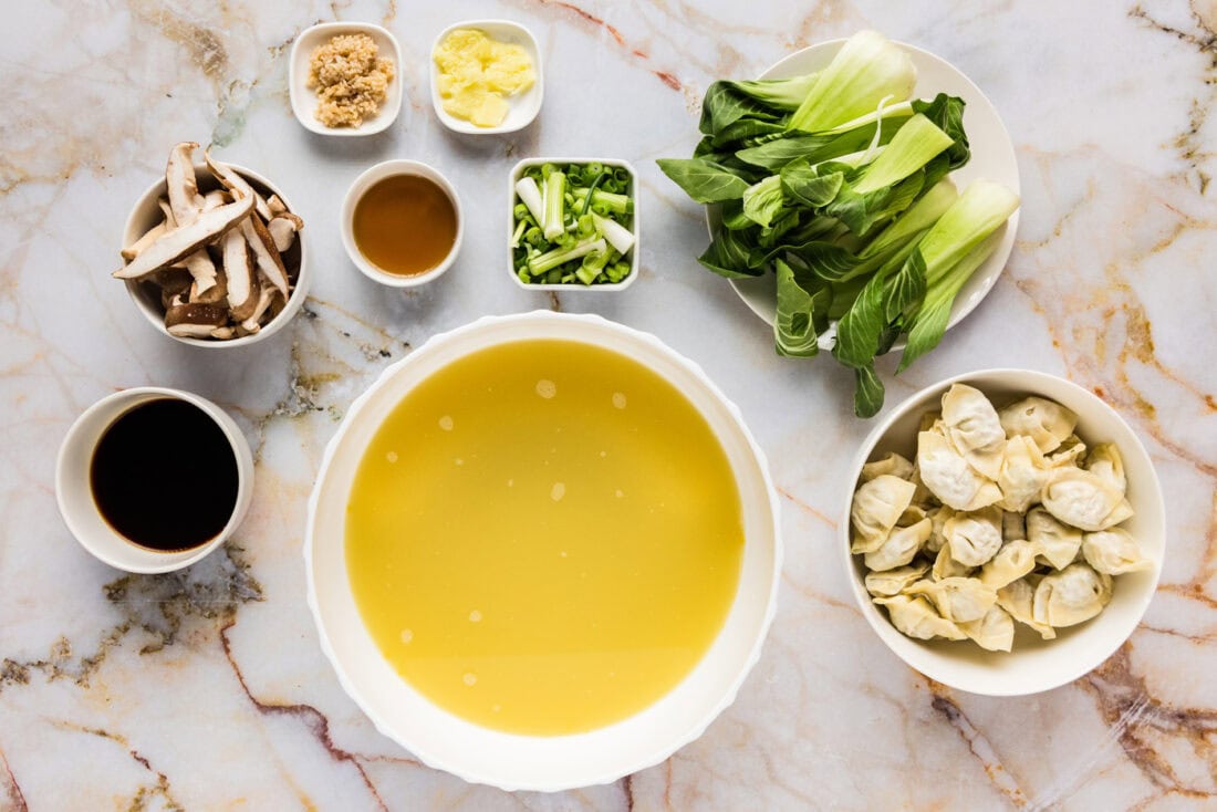 Ingredients for Wonton Soup