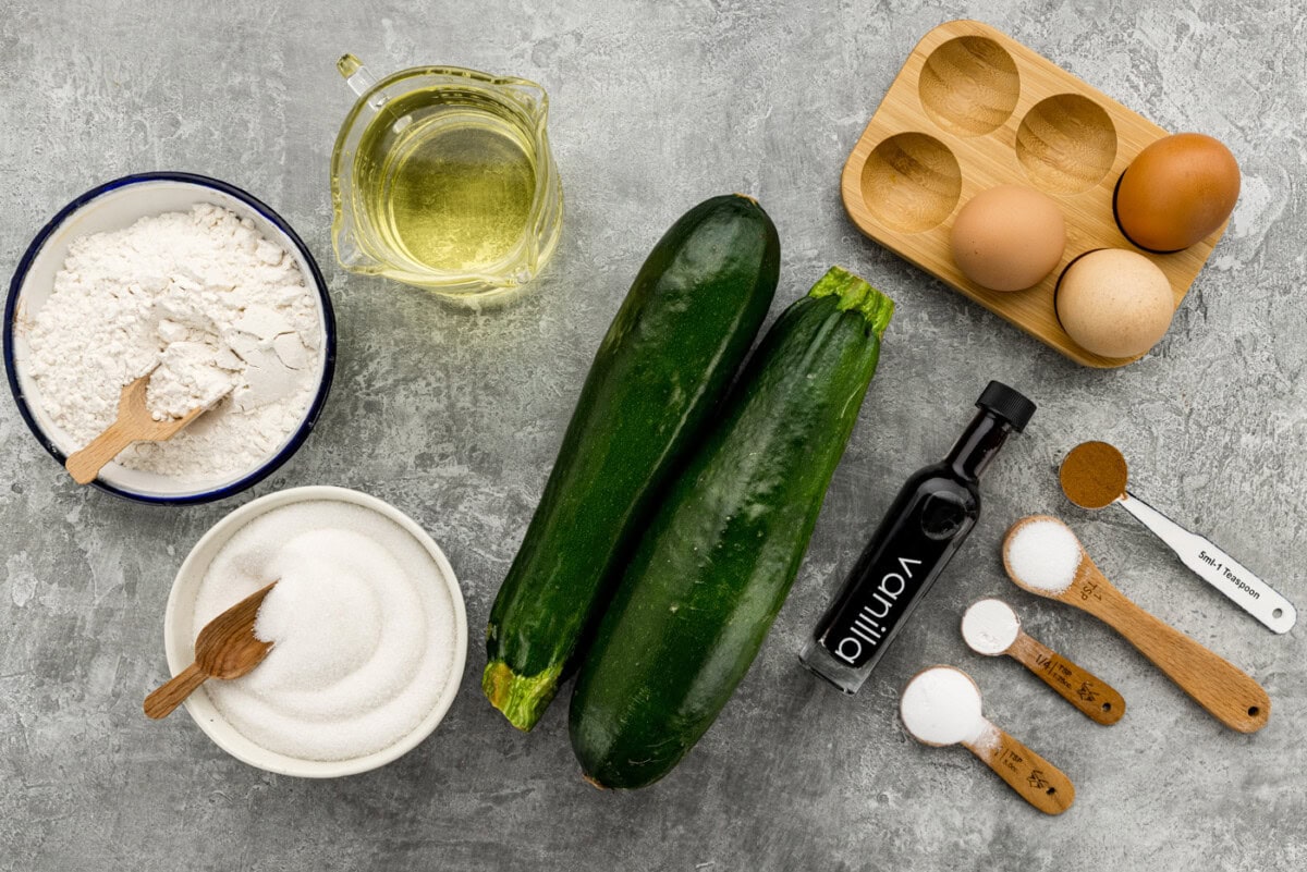 Ingredients for Zucchini Bread