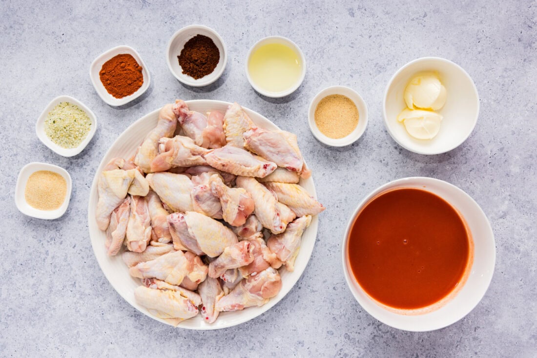 Ingredients for Buffalo Chicken Wings
