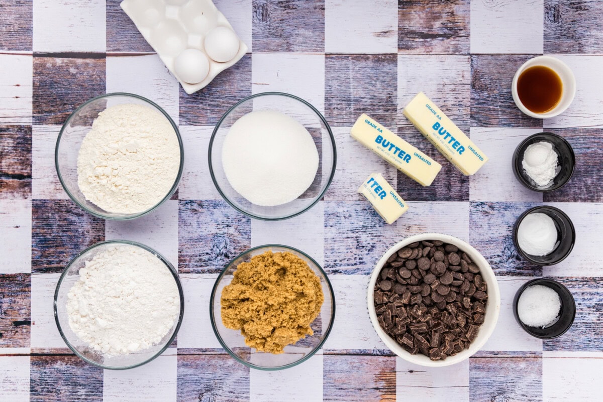 Ingredients for Chocolate Chip Cookies