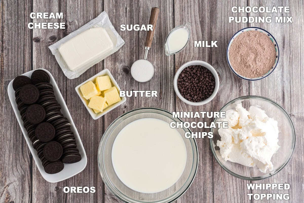 Ingredients for Chocolate Lasagna