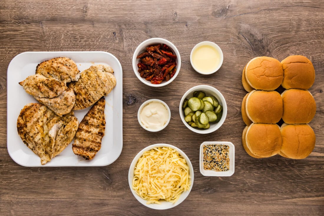 Ingredients for Gouda Chicken Sliders