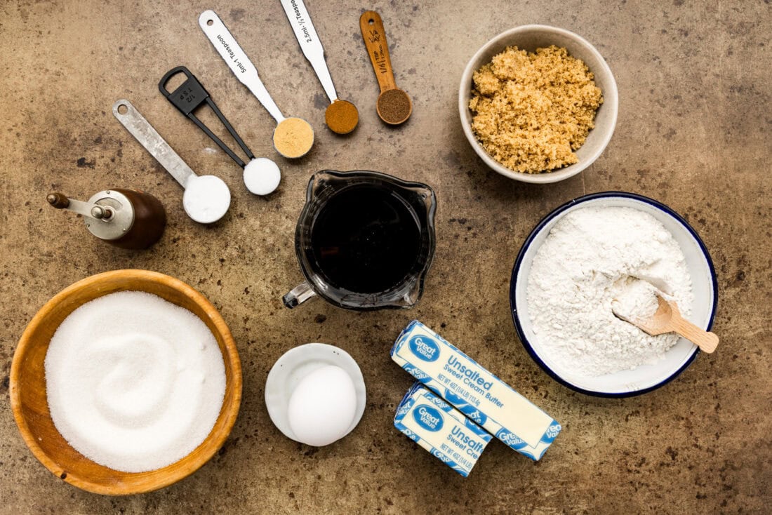 Ingredients for Molasses Spice Cookies