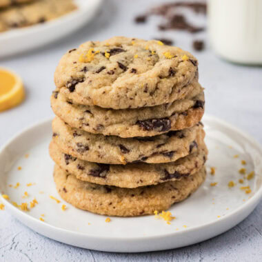 Stack of Orange Chocolate Chip Cookies