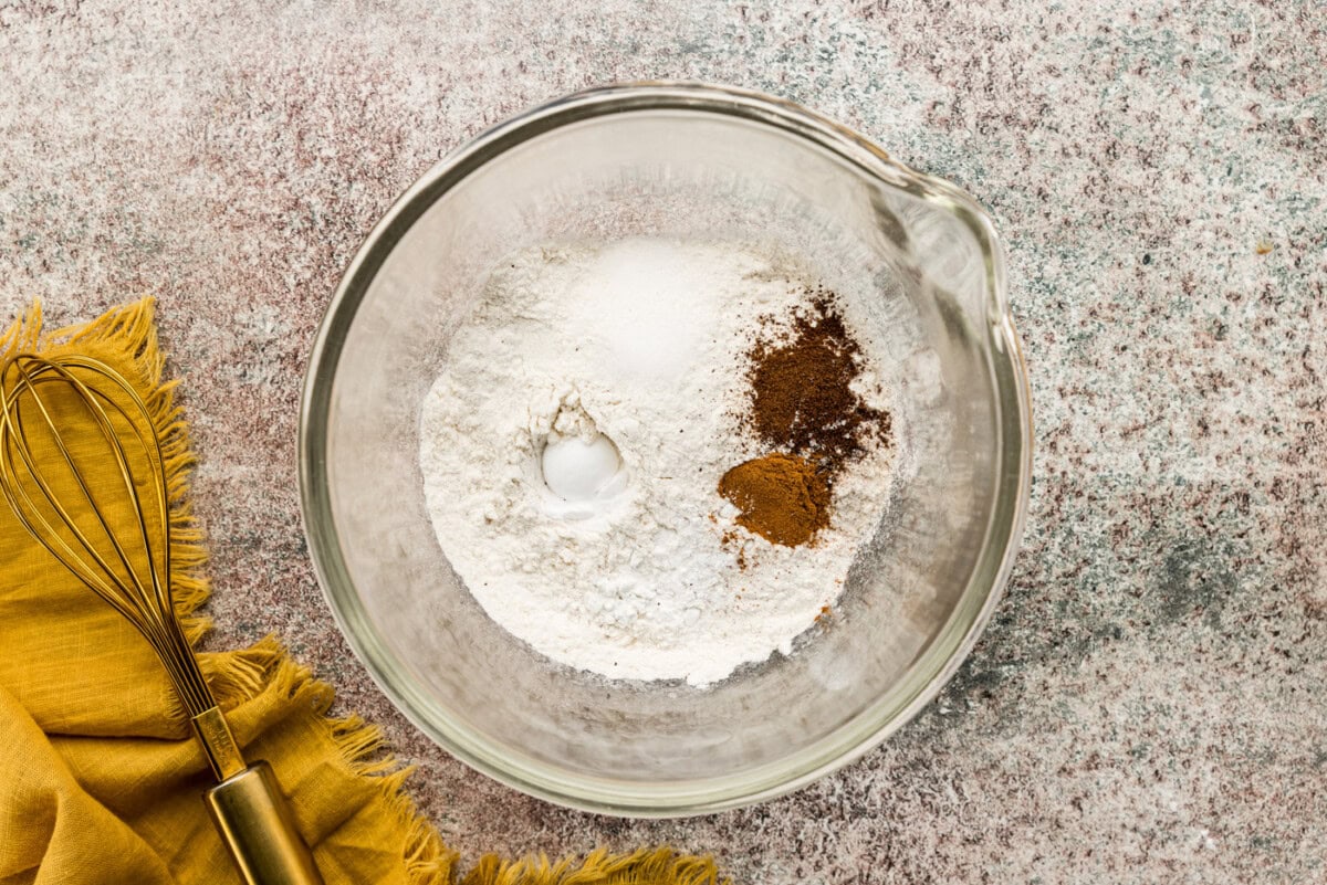 Flour and spices in a mixing bowl