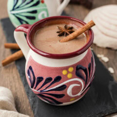 Close up photo of a mug of Champurrado