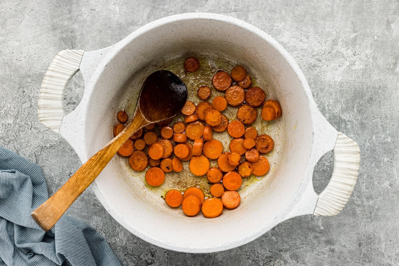 carrots in a dutch oven with butter