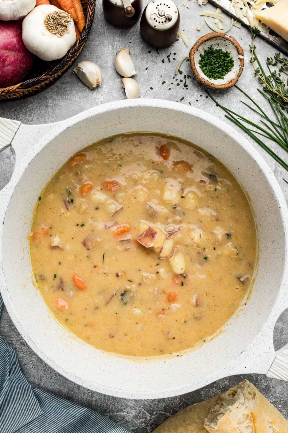 Pot of Garlic Potato Soup