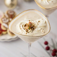 Close up photo of a Gingerbread Martini