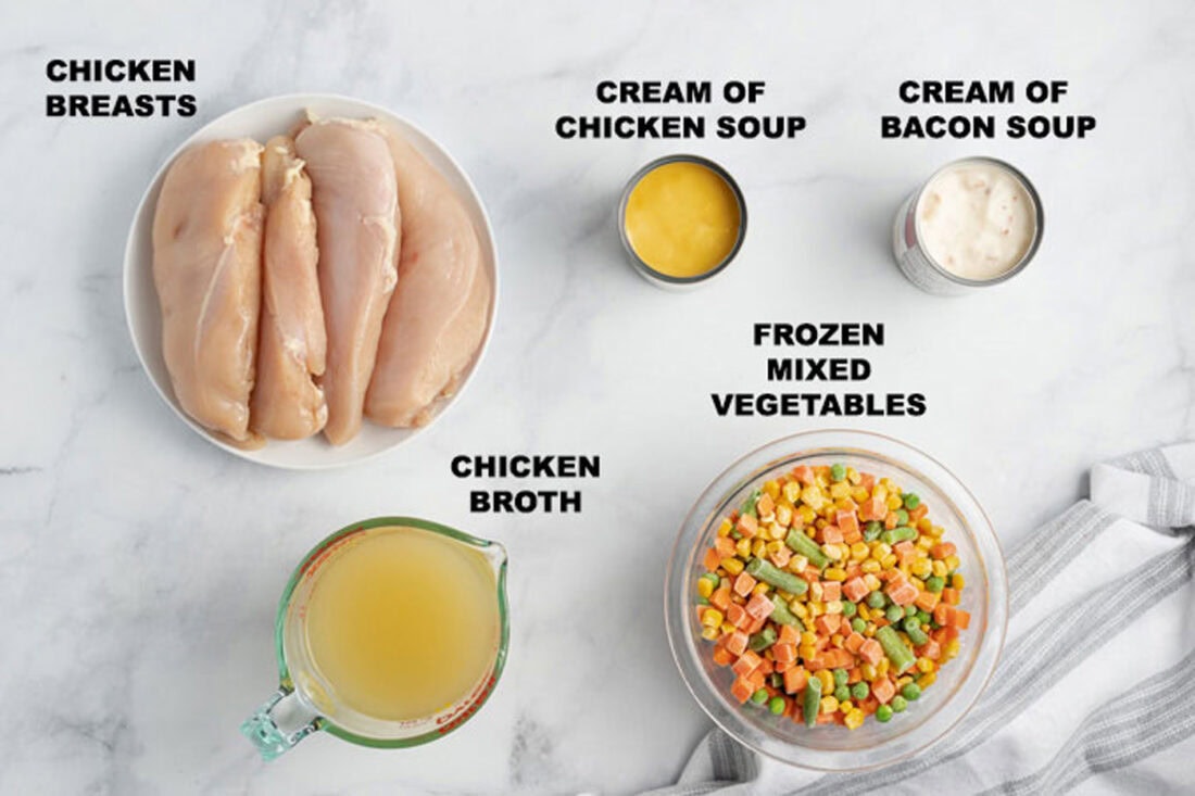 Ingredients for Crockpot Chicken and Dumplings
