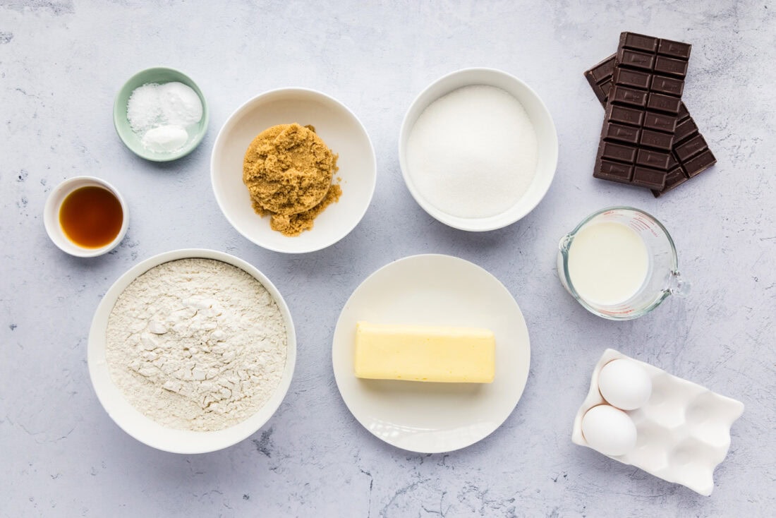 Ingredients for Buttermilk Chocolate Chip Cookies