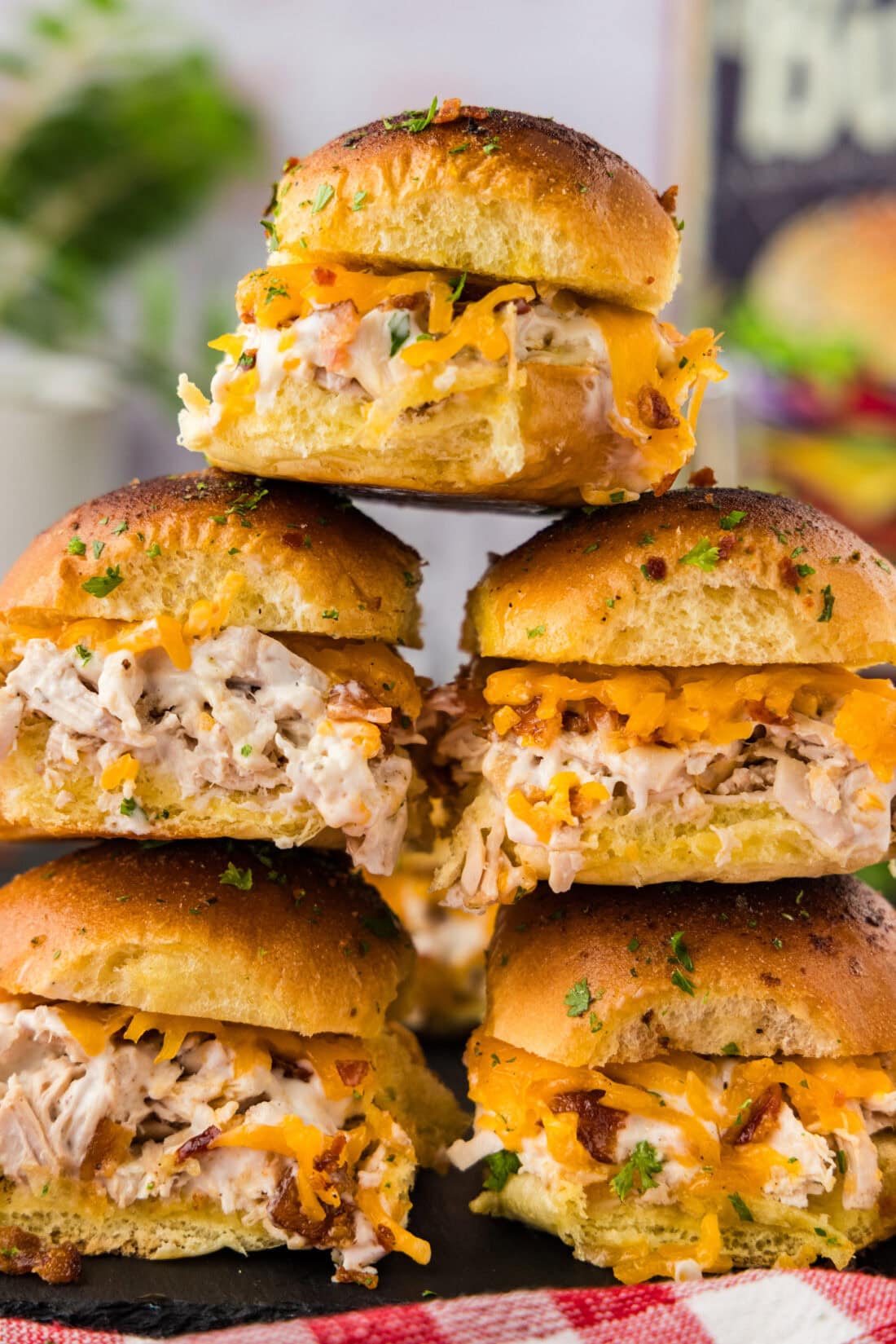 Stack of Chicken Bacon Ranch Sliders