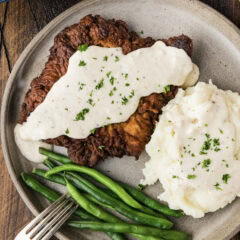 Close up photo of Chicken Fried Steak on a plate