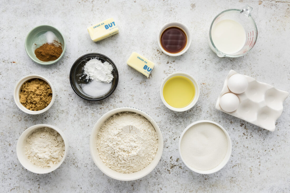 Ingredients for Cinnamon Streusel Muffins