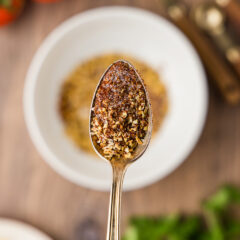 spoon of homemade taco seasoning