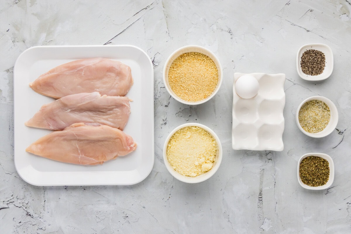 Ingredients for Parmesan Crusted Chicken