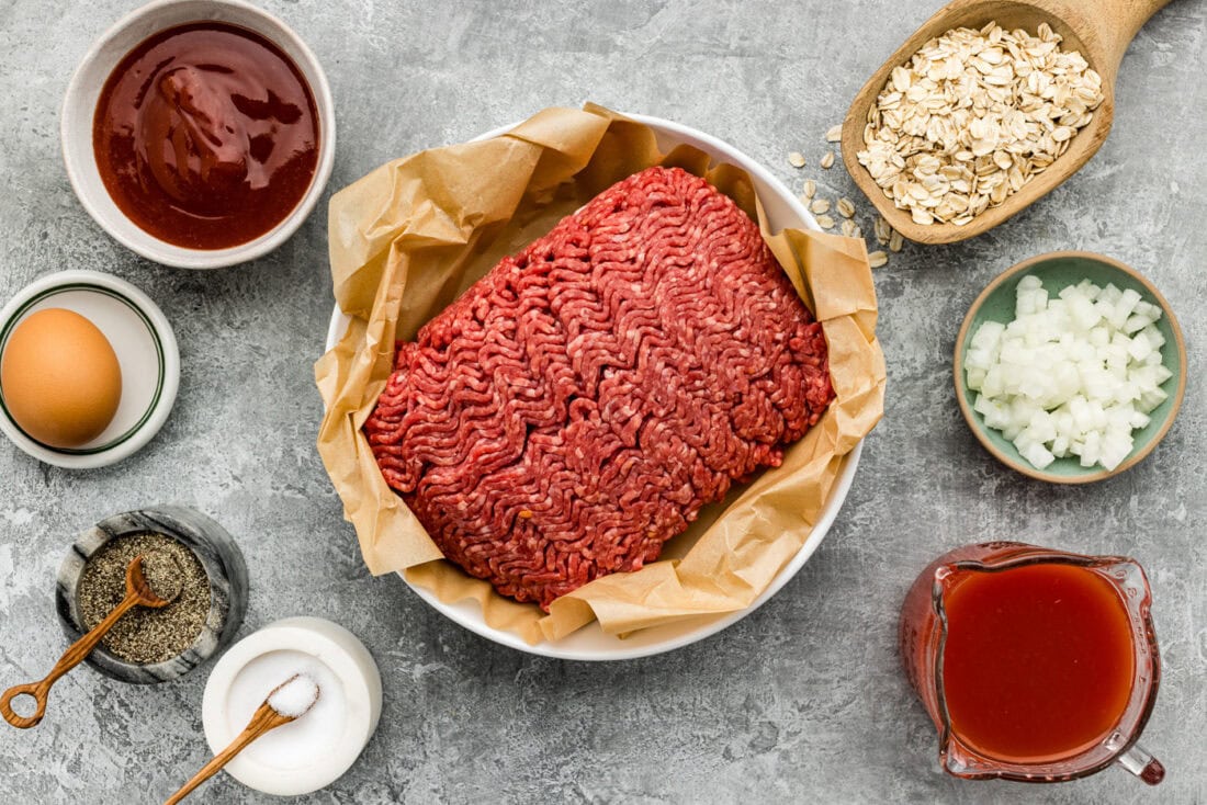Ingredients for Quaker Oats Meatloaf