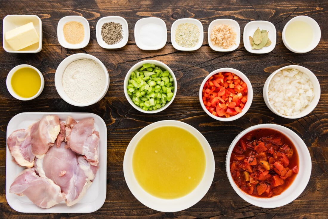 Ingredients for Chicken Etouffee