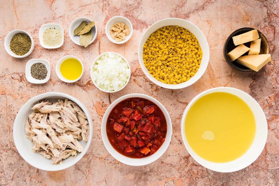 Ingredients for Chicken Parmesan Soup