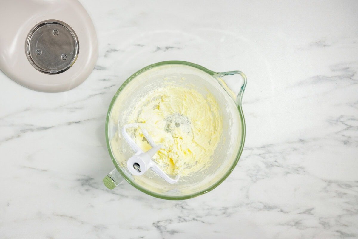 creamed butter in a bowl