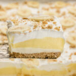 spatula lifting a slice of Banana Cream Lush