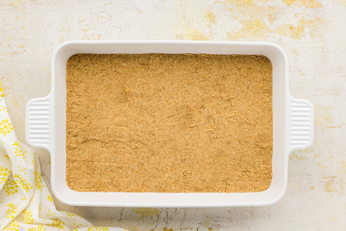graham cracker crust pressed into pan