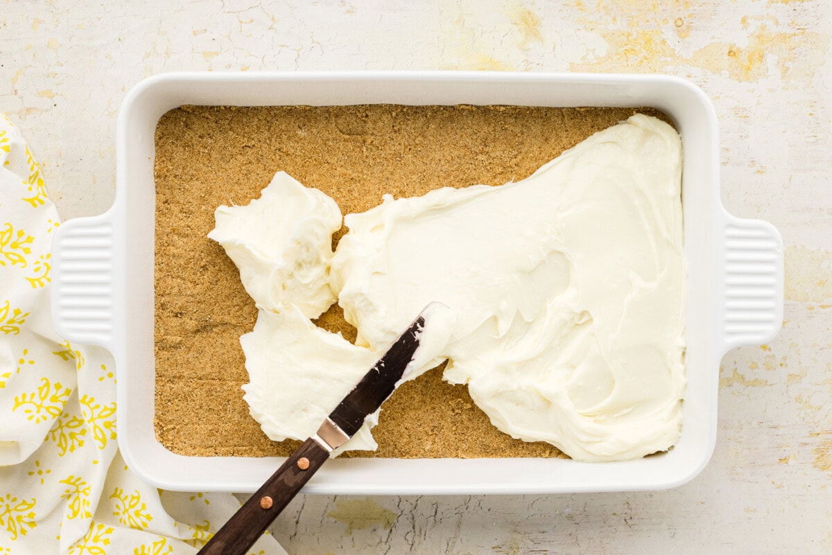 whipped cream mixture spread over crust