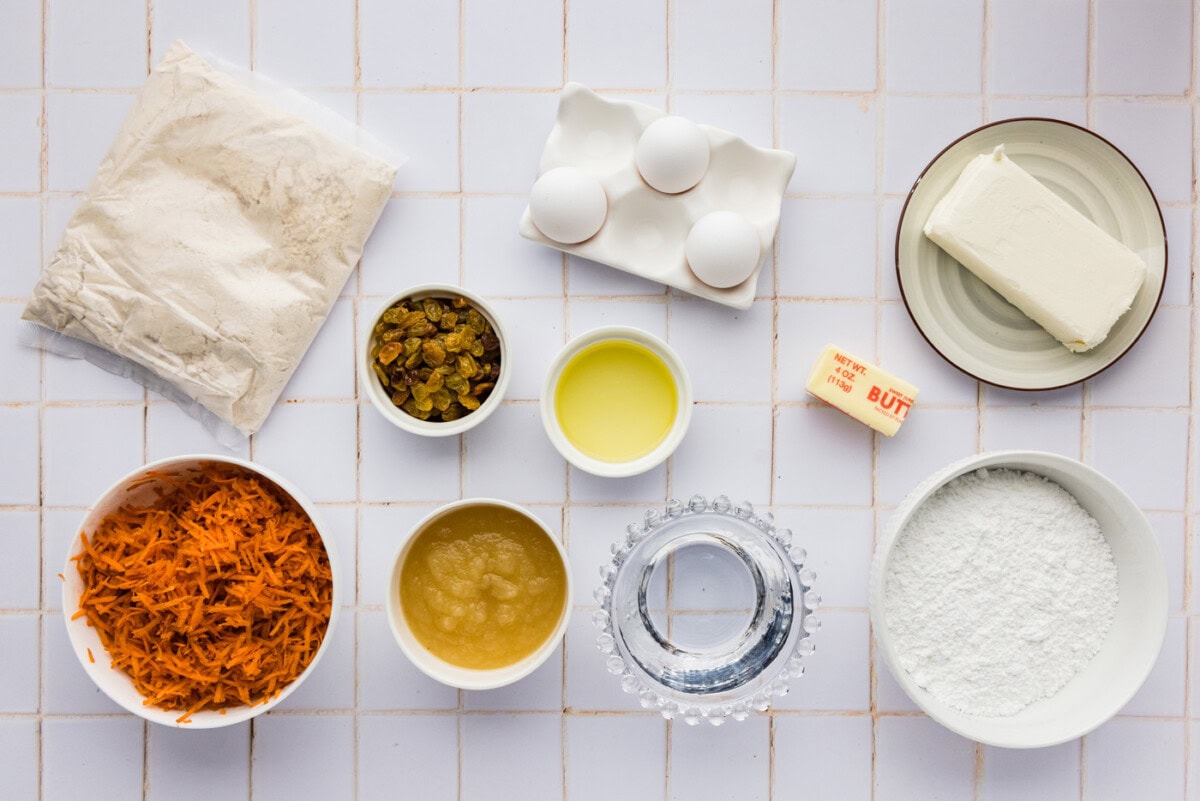 Ingredients for Carrot Cupcakes