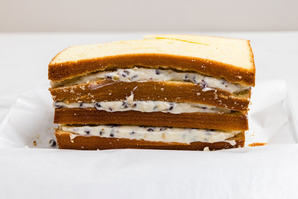 layered Cassata Cake without frosting