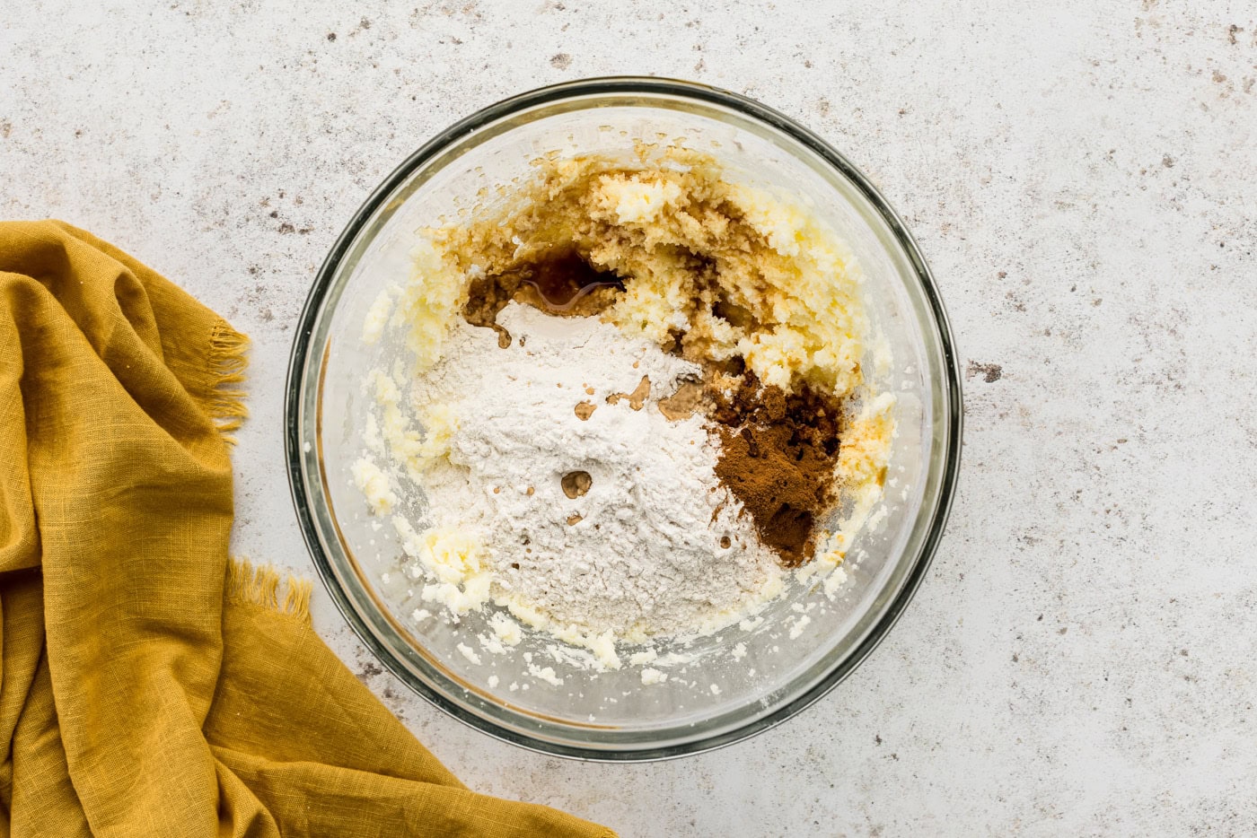 Ingredients for concha topping in a bowl