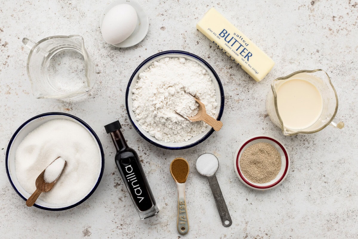 ingredients laid out for conchas Mexican sweet bread