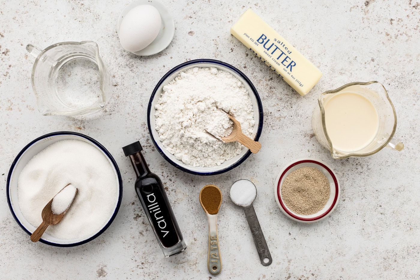 ingredients laid out for conchas Mexican sweet bread