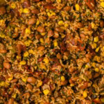 Mexican Rice and Beans in skillet