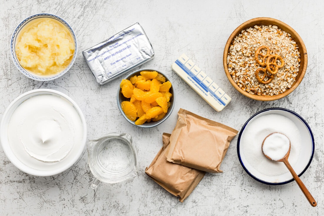 ingredients for Orange Pretzel Salad