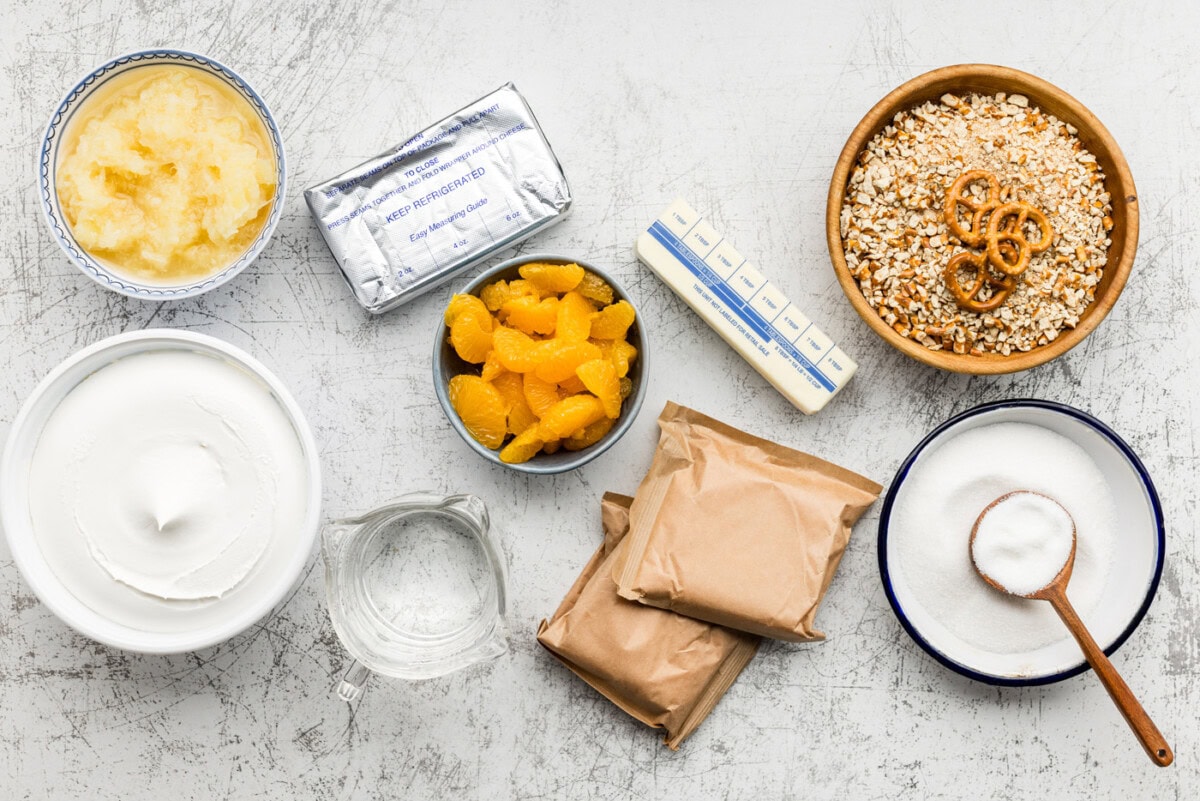 ingredients for Orange Pretzel Salad