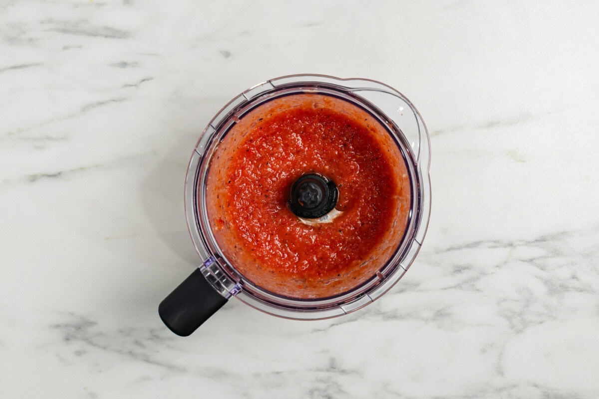 blended tomato mixture