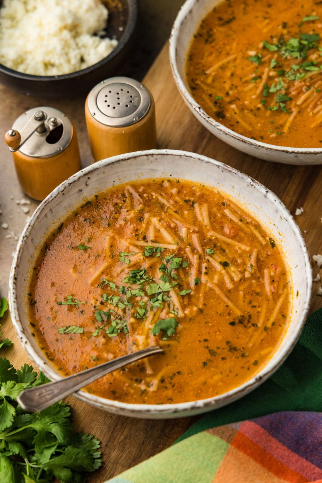 2 bowls of Sopa de Fideo